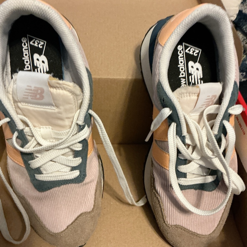 New Balance Peach and Gray Sneakers